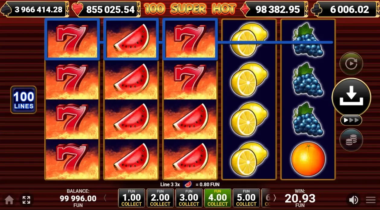 100 Super Hot Slot Win