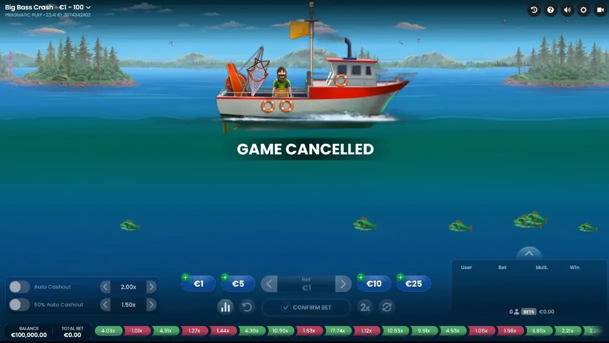 Big Bass Crash Game Ending