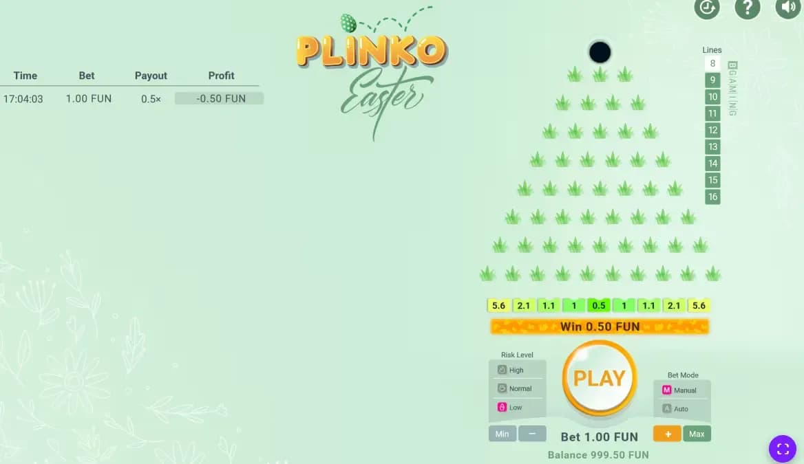 Easter Plinko Win