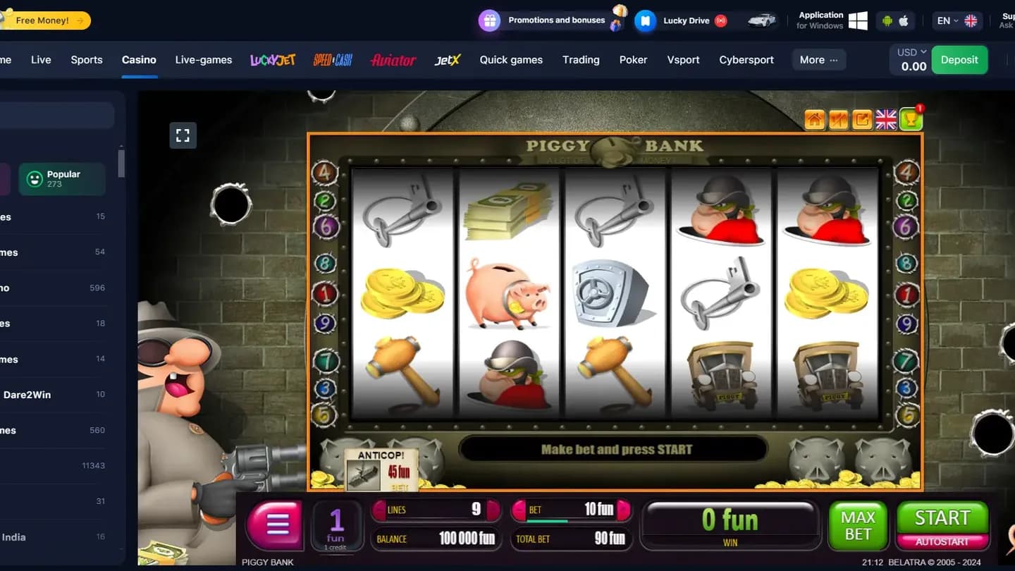 Piggy Bank at 1win
