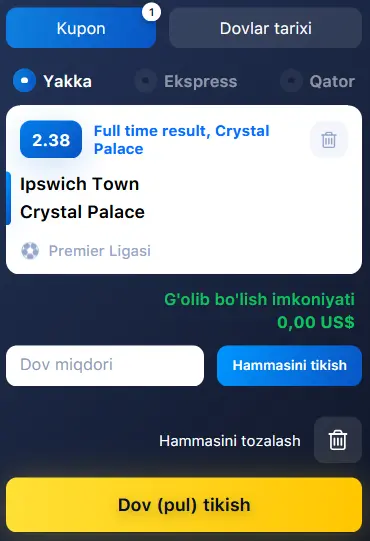 1Win da qanday qilib pul tikish mumkin