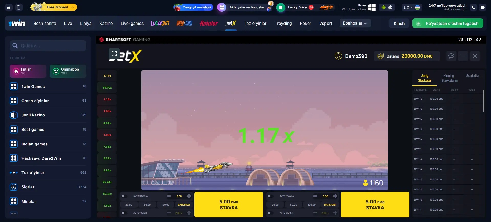 JetX o'yinining mexanikasi