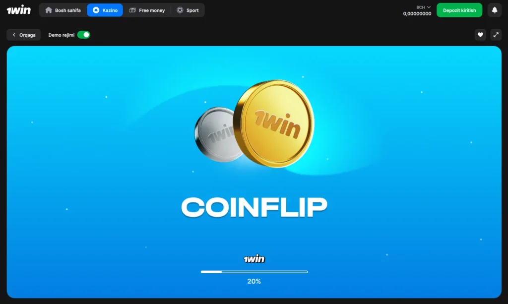 CoinFlip orqali 1Win ga o'tish