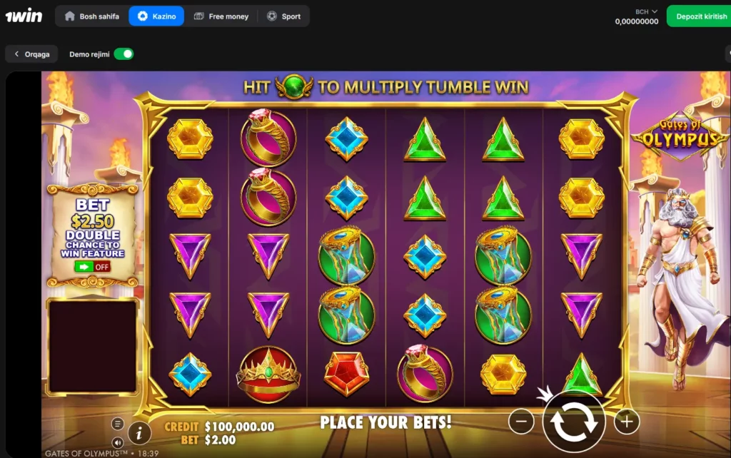 Olympus darvozalari 1Win