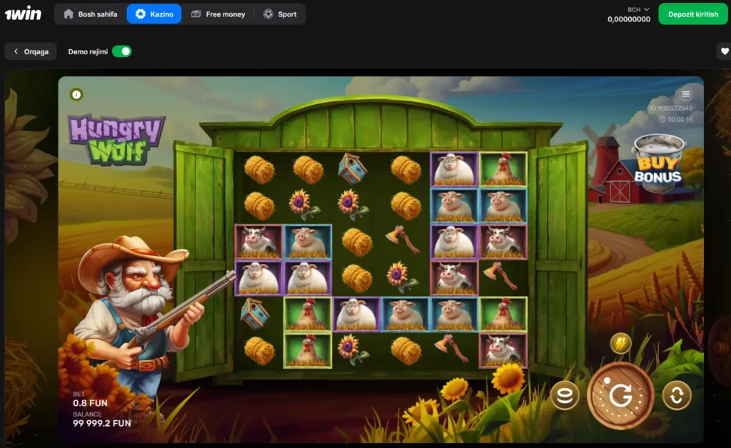 1Win kazinosida Hungry Wolf