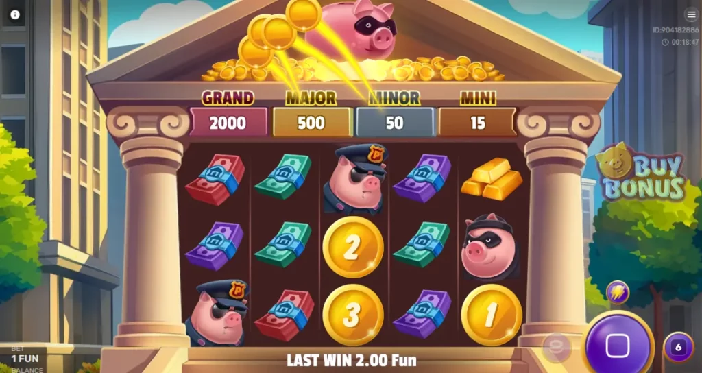 Gangsta Piggy Hold and Win o'yinida o'yin jarayoni